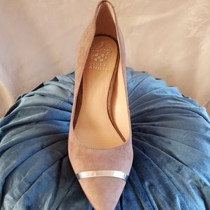 Vince Camuto Suede Taupe Pumps